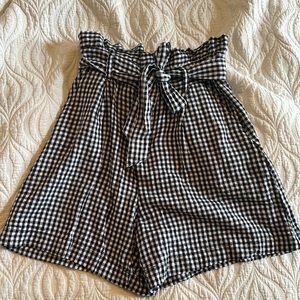 Who What Wear High Waisted Gingham Shorts